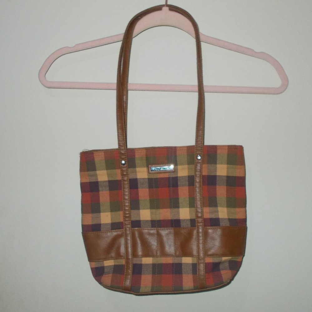 Longaberger Plaid Bag/Purse Multi Color